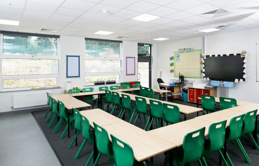 Highcliffe Primary School, Birstall, Leicester cladding and drylining contractors in Ireland and UK